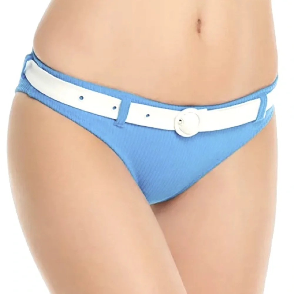 NWT Solid & Stripped Bikini Bottoms The Rachel Bikini Bottoms Belted Ice Blue